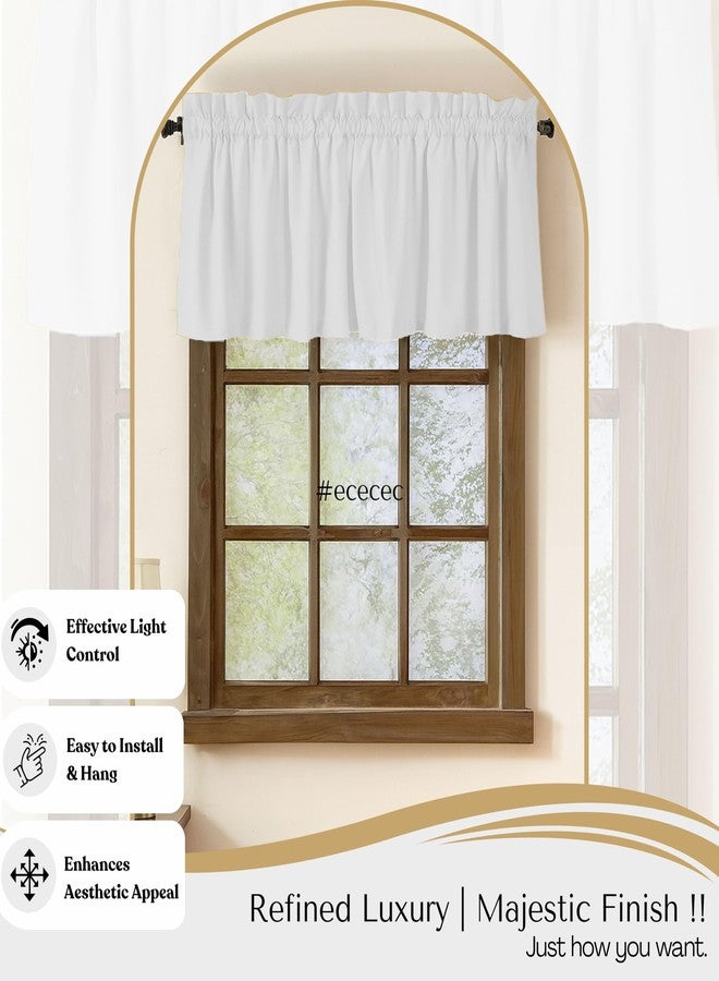 Native Fab Set of 2 Valance Curtains for Windows 54"x18" - Rod Pocket - Semi Sheer - Half Curtain for Kitchen, Cafe, Living Room, Bedroom, Basement - White - Image 5